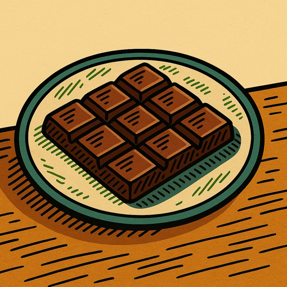 chocolate in the plate Illustration: chocolate in the plate