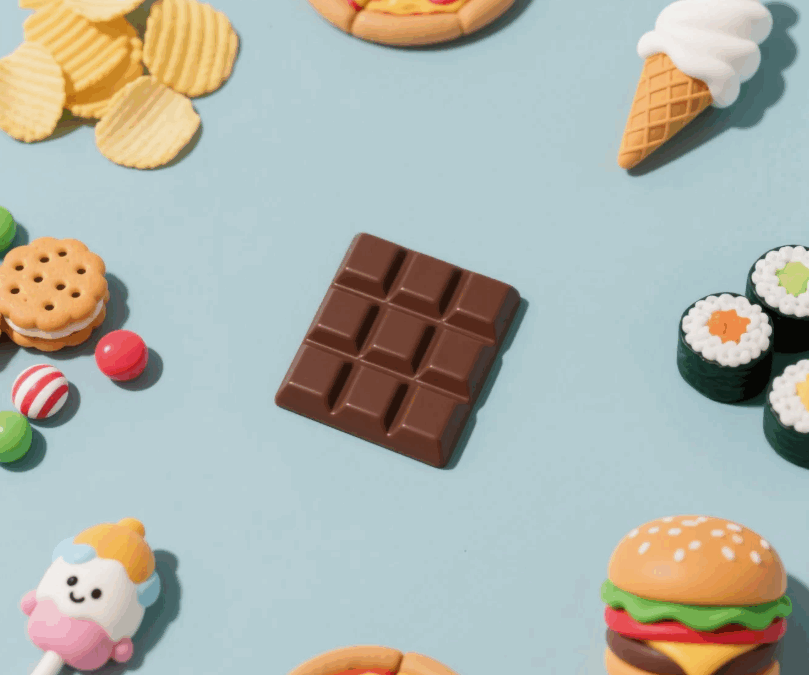 Chocolate among some fun food